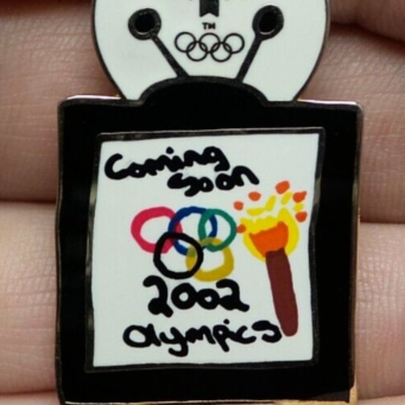 2002 Salt Lake Olympics Coming Soon TV Pin 0756/2002 AMINCO PIN #2054 - Picture 3 of 6